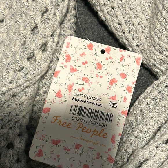 NWT Free People Cable Knit Open Back Chunky Sweater in Ivory Comb - L - Picture 6 of 12